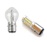 BikerWorks® S2 12V Super Bright LED Headlight bulb & S2 35w Standard Bulb for Chinese Scooter & ATV 50cc 150cc 250cc for TAO Znen Jonway Tank Baron etc 2-pack