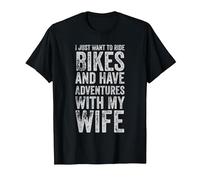 Bikes and Adventures Tshirt Cycling Married Tee T-Shirt, Men, Black, Medium