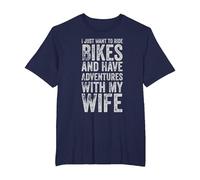 Bikes and Adventures Tshirt Cycling Married Tee T-Shirt, Men's Big and Tall, Navy Blue, 5X Tall