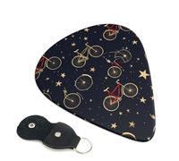 Bikes Bicycle Cycling Guitar Plectrums, 6 Guitar Plectrums, Double Sided Printing, For Acoustic Guitar, Bass, Ukulele, Electric Guitar (0.46 Mm 0.71 Mm 0.96 Mm)