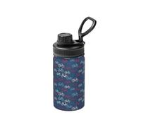 Bikes Bicycle Cycling Print Insulated Metal Water Bottle, 12 Oz Stainless Steel Space Sport Bottle Keeps Cold and Hot