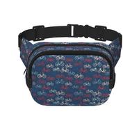 Bikes Bicycle Cycling Print Unisex Square Double Layer Waist Bag Crossbody Fanny Pack Travel Workout Accessory, Black, One Size, Black, One Size