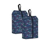 Bikes Bicycle Cycling Print Waterproof Shoe Bag Travel Bag with Carry Strap Storage Bag Versatile Cosmetic Bag-2pcs