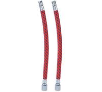 Bikes Pump Extension Tube, 2 Pcs Rubber Inflatable Tube Flexible Cycling Connecting Pump Pipe with Silver Coated for Universal Bikes Using (Silver-Coated)