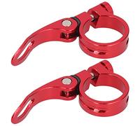 Bikes Seat Post Clamp, 2Pcs 35mm Quick Release Saddle Clamp Seat Tube Clip Cycling Saddle Seatpost Clamps for Mountain Road Bikes (Red)