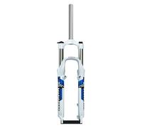 Bikes Suspension Fork 26inch Mountain Bike Spring Fork 1-1/8" Straight Bike Mechanical Fork Travel 110mm Disc Brake + V-brake Bike Fork Manual 9 * 100mm QR(White Blue)