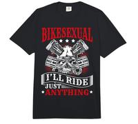 Bikesexual I’LL Ride JUST Anything Funny Skull Comfort Colors Adult Heavyweight T-Shirt