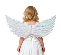 BIKETAFUWY Fallen Angel Wings Gothic Black Airy Structure for Girls - Rigid Tulle with Realistic Feather Texture and Black Strap for Halloween Dark Theme Party Cosplay
