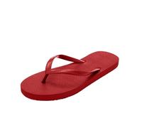 BIKETAFUWY Women's Plain Sandals Slip-On Sandal Slip-On Sandals Sandals Between Fingers Flat Textured Sole Thin Strap | Beach, Pool, Shower, Home, Holiday, Spa, Summer Leisure, 01 Red, Small