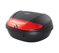 BIKETEK Motorcycle Top Box 52L Extra Large ABS Top Box with Large Reflector 52 Litre Motorbike Scooter Bike Hard Luggage Touring Top Case Black