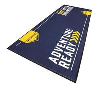 BikeTek Adventure Series Motorcycle Workshop Pit Garage Mat Blue Yellow Compatible With Husqvarna Adventure Bikes 190 x 80 cm