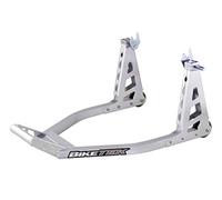 BIKETEK Motorcycle Aluminium Rear Pro Box Paddock Stand Lightweight | 200kg Capacity • Rigid 30mm Box Section • PU Wheels • Adjustable Fit