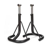 BikeTek Motorcycle Stand Footpeg Support Stands Pair - Black