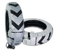 BikeTek Motorcycle Tyre Warmers Pro Silver Series 180-195/55 R17 Superbike Rear Tyre Race Track Day Front & Rear Set