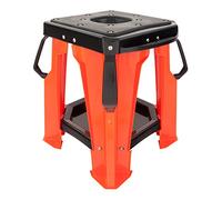 BikeTek Pro Motocross Ridge Stand - Durable Injection Moulded MX Stand with Rubber Top, Parts Tray, Side Handles, Lightweight & Strong - Orange