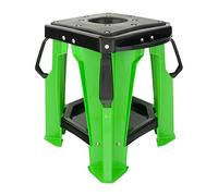 BikeTek Pro Motocross Ridge Stand - Durable Injection Moulded MX Stand with Rubber Top, Parts Tray, Side Handles, Lightweight & Strong - Green