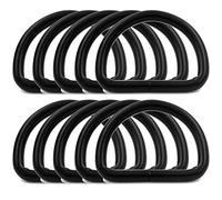 BIKICOCO Metal D-Rings Buckle, 1-1/2 x 1 Inch Non-Welded for Webbing Sewing DIY - Black - Pack of 10