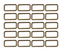 BIKICOCO Metal Rectangle Ring Buckles Square Strap Webbing Belt Rings for Bag Purse Non Welded 1-1/2 x 3/4 Inch, Bronze, Pack of 20