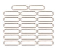 BIKICOCO Metal Rectangle Ring Buckles Square Strap Webbing Belt Rings for Bag Purse Non Welded 2 x 1/2 Inch, Silver, Pack of 20