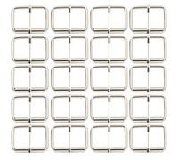 BIKICOCO Roller Buckle, 1-1/2 x 1 Inch Heel Rolling Bar Buckles for Bags Leather Webbing Straps, Silver - Pack of 20