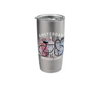 Biking Amsterdam Netherlands Graphic Stainless Steel Insulated Tumbler