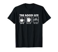 Biking Gifts - The Good Life - Coffee Beer Bike T-Shirt