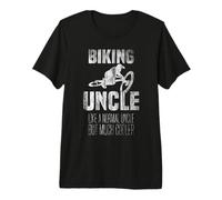 Biking Uncle Like Normal Uncle but Cooler Bike in The Jump Premium T-Shirt