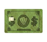 Bikini Bottom Dollar Credit Card Skin Sticker, EC Card Sticker, Cartoon Credit Card Sticker, Credit Card Skin Cover - Premium Stylish Protection for Your Cards, Green, Small Chip, American