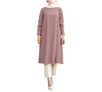 Bikini Bottoms Black Women's Muslim Long Sleeve Abaya Casual Dress with Button Placket Dubai Outfits Body Yellow Women, pink, XXL