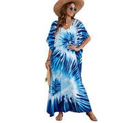 Bikini Cover Up Kaftans Women Beach Dresses Coverups Kaftan Dress Swimwear Pool Cover Ups for Women Beachwear Boho Maxi Bohemian Dress V Neck Long Swimsuit Swim Coverups Bathing Suit Coverup Plus Size
