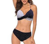 Bikini Set Pink Sale, Plus Size Bikini Top with Bottoms, Tie Dye Women Sexy 2PCS Bikini Set Halter U-Clip Underwire Swimsuit 70th Birthday Gifts for Women Cheap