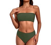 Bikini Set Red, V Neck Ladies Swimming Costumes, Spaghetti Strap Halterneck Women Swimsuits Criss Cross Drawstring Side Bikini Sets Gifts for Her Deals of The Day