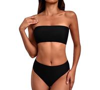 Bikini Set Women, Push Up Women's Bikinis, Halter Neck Women's Bikini Sets Halter Neck Bikini Top & Tummy Control High-Waisted Bikini Bottoms 21st Birthday Gifts for Women UK Stock Sale Black