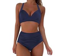 Bikini Sets for Women UK High Waisted Sale, Push up Twist Front Beach Wear Tummy Control Two Piece Women's Bikini Tops with Bottom Quick Dry Ladies Bikini Sets for Women UK Summer Holiday Essentials