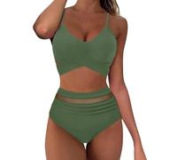 Bikini Sets for Women UK High Waisted Sale, Push up Twist Front Beach Wear Tummy Control Two Piece Women's Bikini Tops with Bottom Quick Dry Ladies Bikini Sets for Women UK Summer Holiday Essentials