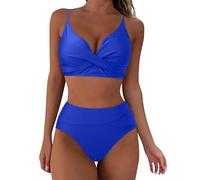 Bikini Sets for Women UK High Waisted Sale, Push up Twist Front Beach Wear Tummy Control Two Piece Women's Bikini Tops with Bottom Quick Dry Ladies Bikini Sets for Women UK Summer Holiday Essentials