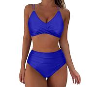 Bikini Sets for Women UK High Waisted Sale, Push up Twist Front Beach Wear Tummy Control Two Piece Women's Bikini Tops with Bottom Quick Dry Ladies Bikini Sets for Women UK Summer Holiday Essentials
