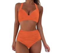 Bikini Sets for Women UK High Waisted Sale, Push up Twist Front Beach Wear Tummy Control Two Piece Women's Bikini Tops with Bottom Quick Dry Ladies Bikini Sets for Women UK Summer Holiday Essentials