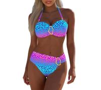 Bikini Sets For Women Uk Leopard Print, Womens 3 Piece Swimsuit High Waist | Push Up Bikini Set Tummy Control Bikinis Adjustable Swimsuits Bathing Suits For Pool