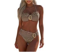 Bikini Sets For Women Uk Leopard Print, Womens 3 Piece Swimsuit High Waist | Push Up Bikini Set Tummy Control Bikinis Adjustable Swimsuits Bathing Suits For Pool