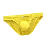 Bikini Style Menswear Designed to Highlight Features with a Sensational See Through Look (L Yellow)