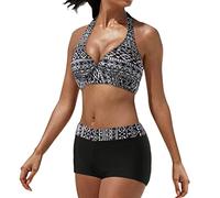 Bikini Tops for Women UK Plus Size 2 Piece V Neck Push up Bikini Swimsuit Halter Vintage Quick Dry Bikini Set for Women Strapless Bikini Valentines Gifts for Her