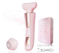 Bikini Trimmer for Women 3 in 1 Body Shaver | No Nick Replaceable Dual Heads | Rechargeable Electric Razors for Pubic Hair with LCD Display | Women's Bikini Area, Face, Legs & Underarms Trimmer