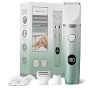 Bikini Trimmer for Women, 3-in-1 Electric Razors for Women, Waterproof Bikini Shaver Replaceable Facial, Body Trimmer for Pubic Hair, Painless Razor for Hair Trimmer Gifts for Her, Mint Green