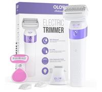 Bikini Trimmer for Women, IPX7 Waterproof Wet & Dry Electric Razors for Women, Bikini Legs Underarm Public Hairs Rechargeable Electric Shaver with 2 Trimmer Heads and Travel Razors