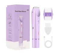 Bikini Trimmer for Women - Waterproof Double Head Shaver, 400mAh Women's Electric Epilator, for Intimate Area, Body, Legs, Armpits, Beauty, Travel and