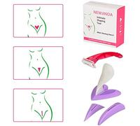 Bikini Trimmer Shaver for Women Men Pubic Hair Razor Bikini Shaving Stencil Privates Shaper Pubic Secret Intimate Tools Kit with Compact, Portable Design (Heart Straight Triangle)