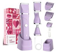 Bikini Trimmer Women Lady Shavers for Women Body Hair Trimmer for Bikinis Legs Pubic Hair Bikinis Trimmer for Womens,Electric Shaver for Womens,Ceramic Blades IPX7 Washable Head,Wet and Dry Use Purple