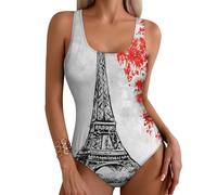 Bikinis Bathing Suits Paris Eiffel Tower One Pieces Swimsuits Swimwear for Women