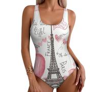 Bikinis Bathing Suits Paris Eiffel Tower One Pieces Swimsuits Swimwear for Women